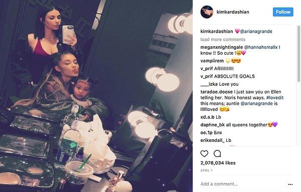 Bu arada Kim Kardashian'ın Ariana Grande'yle arası gayet iyi, yaklaşık 2 ay önce başka bir konser kulisinde beraber poz verdikleri kareyi de paylaşmıştı.