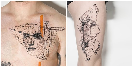 Для любителей геометрии: 14 тату с идеальным сочетанием сакральных символов и старинных гравюр
