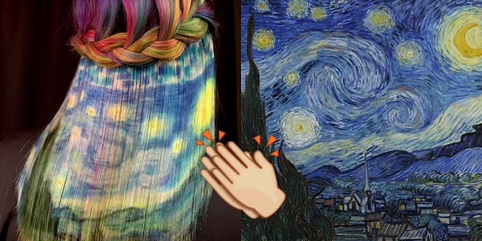 Ünlü Ressamların Klasik Eserlerini Boyadığı Saçlarda Yeniden Canlandıran Renk Ustası