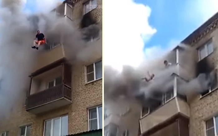 İki Çocuğu Yangından Kurtarmak İçin 5. Kattan Atan Kahraman Anne-Baba
