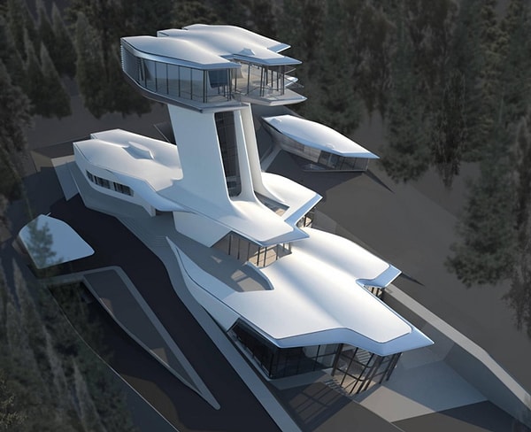 7. Не оставила без внимания Заха и элитные посёлки Москвы. Например, это - частный особняк в Барвихе.