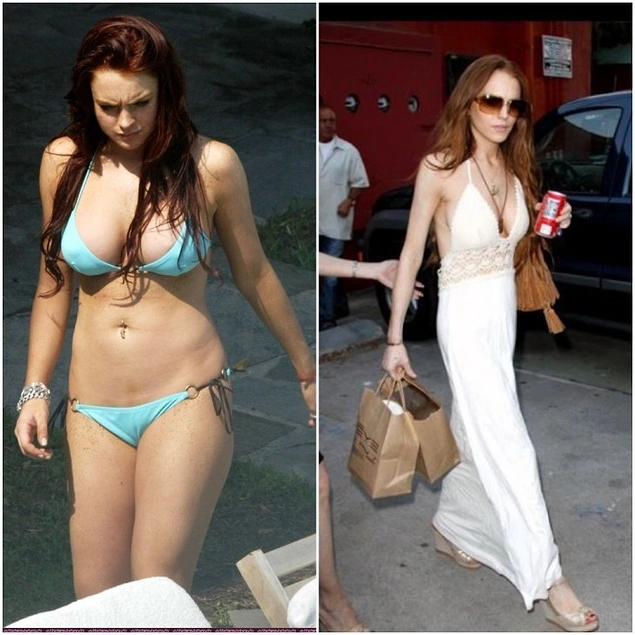 Lindsay Lohan ise bir dönem hem hareketli hayatı hem de bağımlılıkları nedeniyle tanınmayacak kadar zayıfladı.