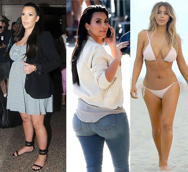 Kim Kardashian ise hamile olduğu dönemde inanılmaz kilo aldı.