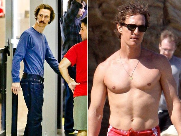 Matthew McConaughey, 'Sınırsızlar Kulübü' için 22 kilo vererek tanınmaz hale geldi.