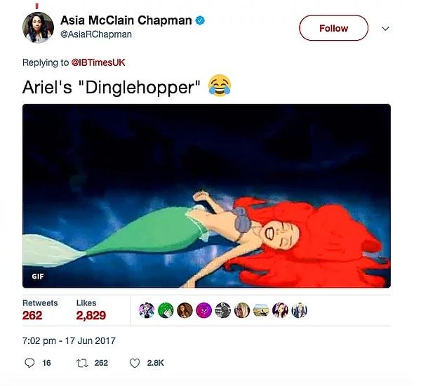 Bu arada Twitter'ın yetişkinleri tıpkı birer yetişkin gibi tepki vermiş. 😂 Mesela bunun Ariel'in kayıp dildosu olduğunu söyleyenler var: