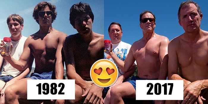 35 Yıl Boyunca Her 5 Yılda Bir Araya Gelerek Aynı Fotoğrafı Çeken Arkadaşlardan Sevimli Kareler