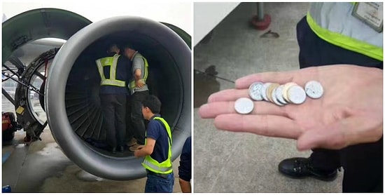 В Китае старушка бросила монеты в двигатель самолета "на удачу"