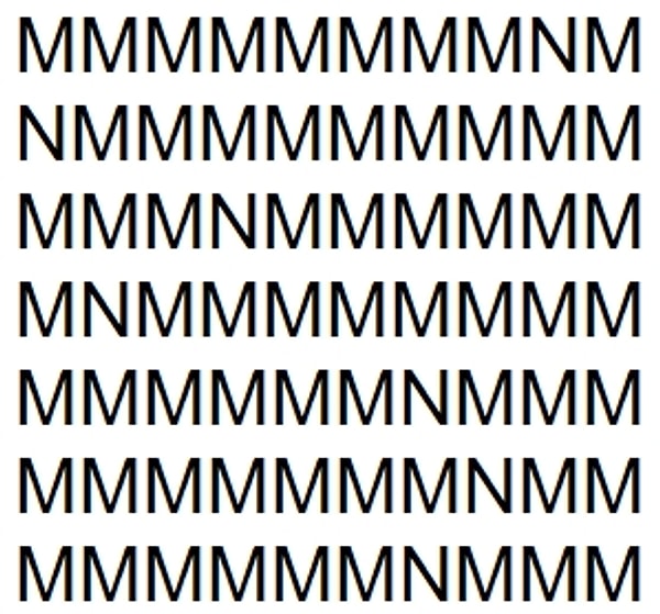 3. Сможете ли вы увидеть все ''N''?