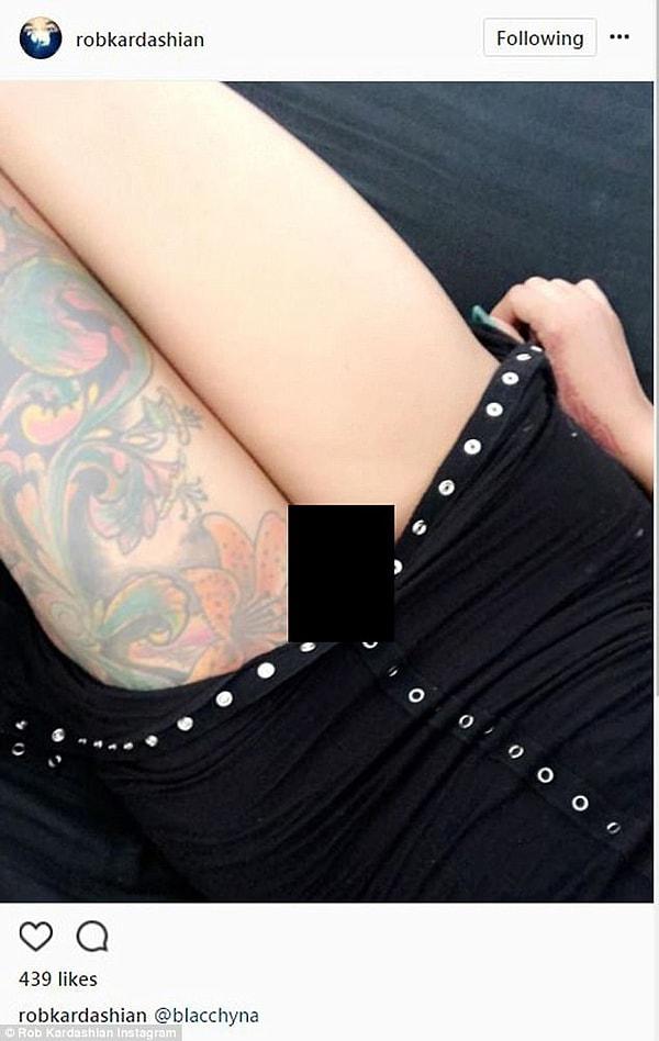 Rob Kardashian ayrıca Black Chyna'nın cinsel organının göründüğü bir fotoğrafı da açıkça paylaştı.