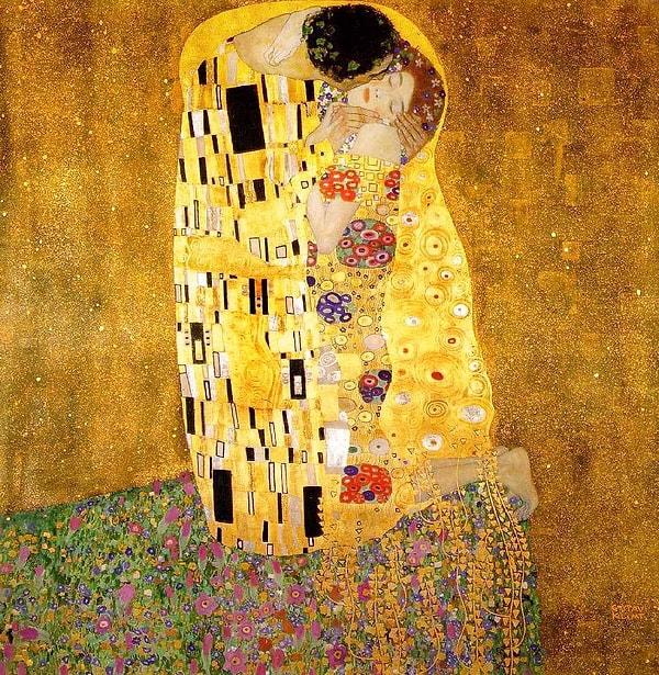 13. Gustav Klimt'in meşhur "Öpücük" tablosu
