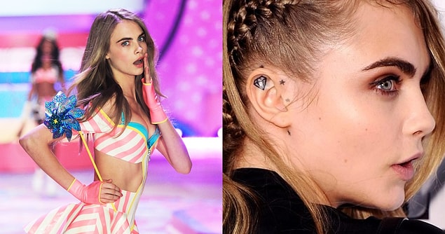 4. Cara Delevingne'ın en son bildiğimiz kadarıyla 19 tane dövmesi vardı!