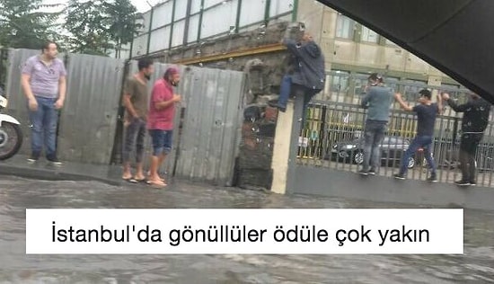 Şiddetli Yağmurun Esir Aldığı İstanbul'u Mizahlarıyla Şenlendiren Yağmurzedeler