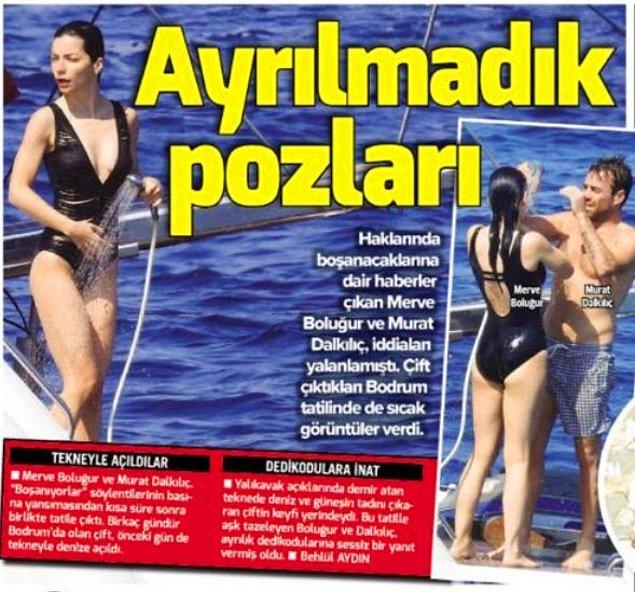 14. Uzun zamandır haklarında boşanacaklarına dair haberler çıkan Merve Boluğur ve Murat Dalkılıç, Bodrum'da tatil yaparken görüntülendi.