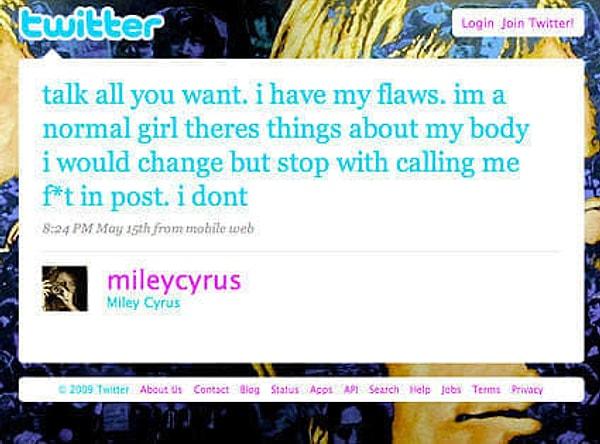 Bu da binlerce Miley tweetinin internette silinip kaybolduğu anlamına geliyor. Ancak tabii birkaç ekran görüntüsü var hala.
