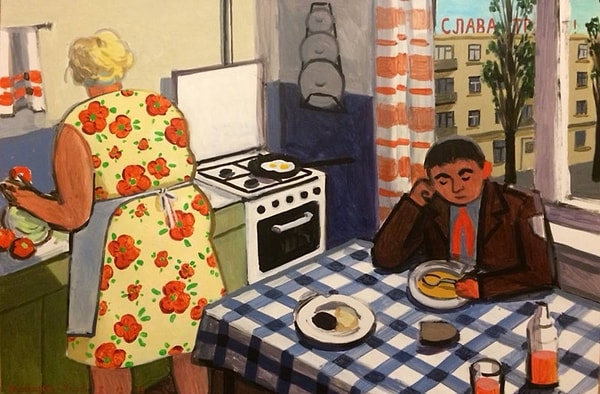 1. Типичное утро в советской семье