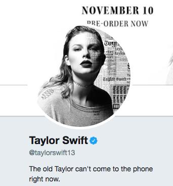 Swift tüm sosyal medya hesaplarını sıfırlaması ve şarkısında geçen "Eski Taylor şu anda telefona gelemiyor çünkü öldü" cümlesiyle bambaşka biri olduğu konusunda bir hayli iddialı.