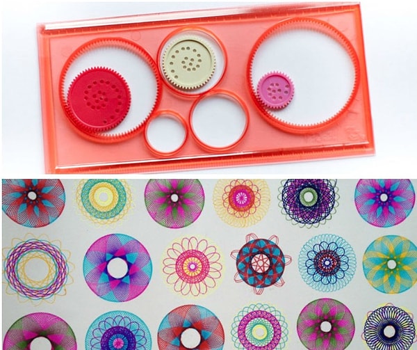 10. Спирограф - чудо-линейка, с помощью которой можно было создавать удивительные узоры. Особенно, если использовать многоцветную ручку