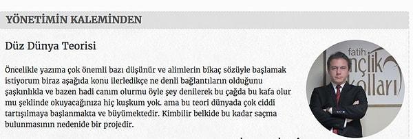 Makale, AKP Fatih Gençlik Kolları Başkanlığı web sitesinde "yönetimin kaleminden" sunumu ile yayımlandı 👇