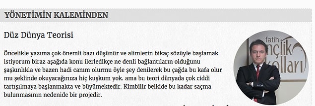 Makale, AKP Fatih Gençlik Kolları Başkanlığı web sitesinde "yönetimin kaleminden" sunumu ile yayımlandı 👇