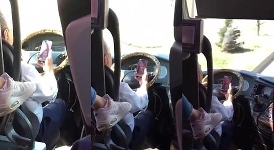 Metro Turizm Şoföründen 'Pes' Dedirten Hareket: Seyir Halinde Görüntülü Konuşma