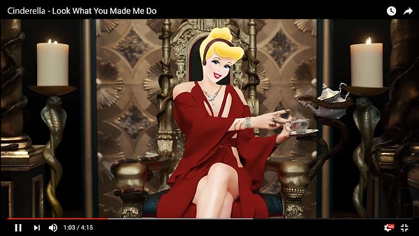 8. Золушка в образе Тейлор Свифт из клипа "Look what you made me do"