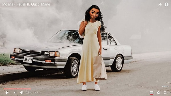 9. Моана в образе Селены Гомес из клипа "Fetish"