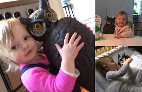 1. Все дети как дети, в куклы играют, а вот эта малышка с пластиковой фигуркой сов забавляется. Ну, что поделать, личный выбор каждого!