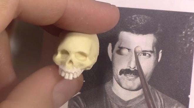 Yetenekli Sanatçıdan Minyatür Freddie Mercury Heykeli Yapılışı