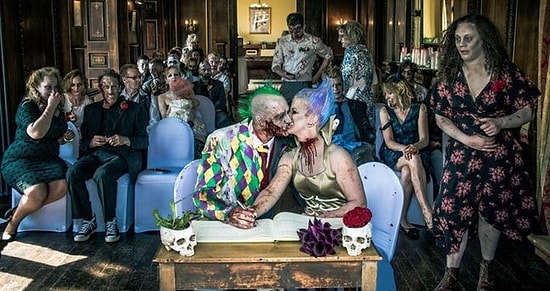 Пока смерть не разлучит вас: Парочка устроила тематическую свадьбу в стиле зомби