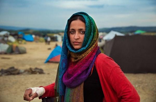 31. Yunanistan'daki Idomeni mülteci kampında Iraklı bir kadın