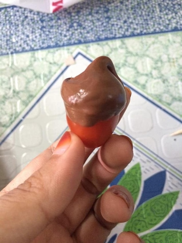 13. Çikolataya batırılmış cherry domates. 😣