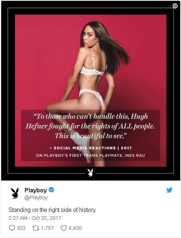 Gelen tepkilere cevap olarak da yakın zamanda hayatını kaybetmiş olan Hugh Hefner'in Playboy'u kurarken aldığı esasların da bunlar olduğuna değinildi.