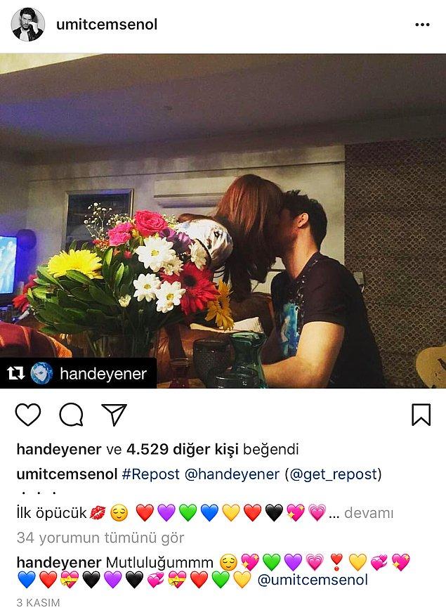 Özellikle Instagram'da nişanlısı Ümit Cem Şenol'un paylaşımlarının altına aşk ve sevgi dolu şeyler yazıyor.