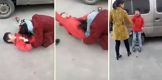 Okula Gitmemek İçin Annesine Şiddet Uygulayan Çocuk