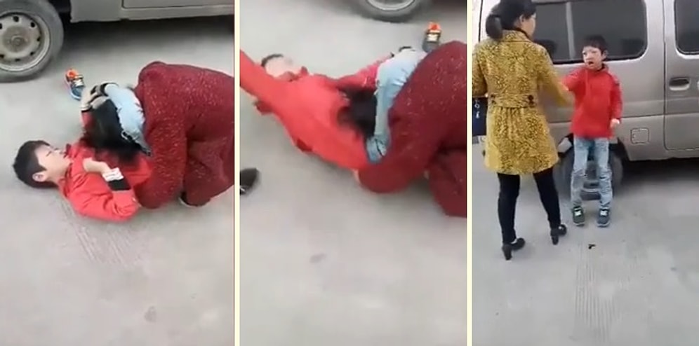 Okula Gitmemek İçin Annesine Şiddet Uygulayan Çocuk