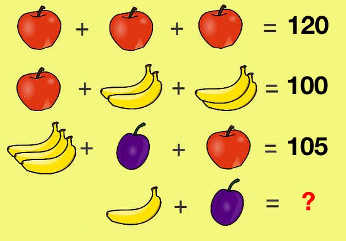Задачи про фрукты. Головоломка математическая с фруктами. Логическая задача с фруктами. Задание на логику фрукты. Арифметическая головоломка с фруктами.