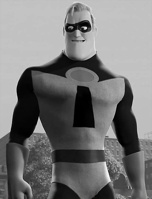 6. Какого цвета был оригинальный костюм Мистера Исключительного?