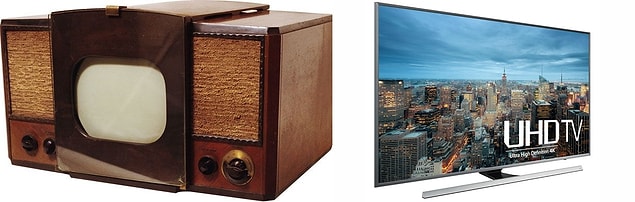 11. Dünyanın 1946 yılında gördüğü ilk siyah beyaz televizyondan, günümüz ultra hd televizyonlarına.