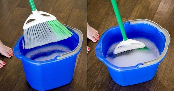 10. Избавьтесь от пыльной паутины на конце щетки, замочив ее на час в мыльной воде, а затем хорошенько смойте мыло и высушите щетку.