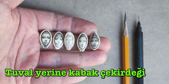 Kabak Çekirdeğinde Sanat: Ressam Ferhat Edizkan, Sıra Dışı Tuvalleriyle Görenleri Hayrete Düşürüyor