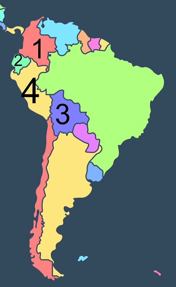 7. Какой цифрой обозначена Перу?