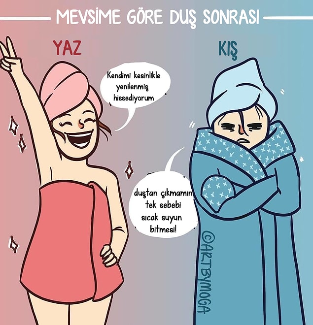 9. Kış aylarında bir tuş olsa ve duşa girmeden temizlenebilsek...