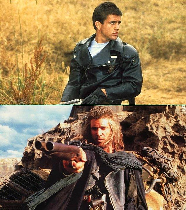 8. Postapokaliptik bir dünyadaki Mad Max'in ilk film ve 3. filmdeki görünümleri.