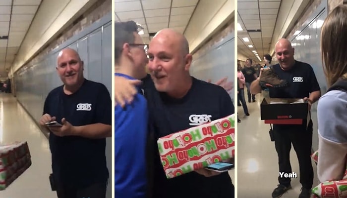 Okul Hademesine Noel Hediyesi Veren Öğrencilerden Duygulandıran Sürpriz