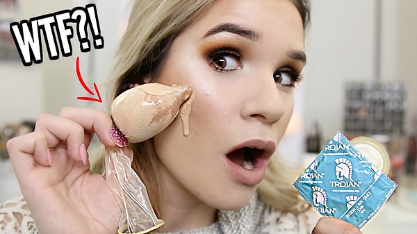 8. Надевать на бьюти-блендер презерватив