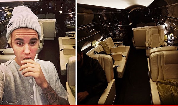 8. Джастин Бибер - бизнес-самолет