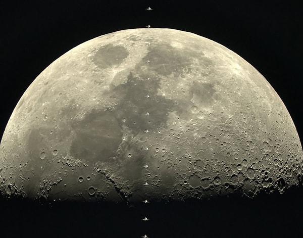 5. Uluslararası uzay istasyonundan Ay'ın bir fotoğrafı.