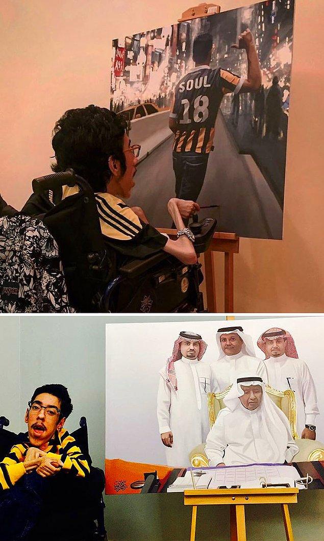 7. Rakan Abdulaziz Kurdi ise yaptığı gerçekçi resimlerin önünde hiçbir 'engel' olmadığını gösterdi.