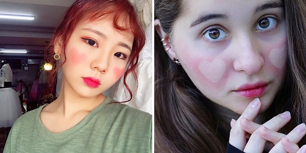 Красота в режиме нон-стоп: новый тренд нового года - сердечки на лице с помощью румян ❤️