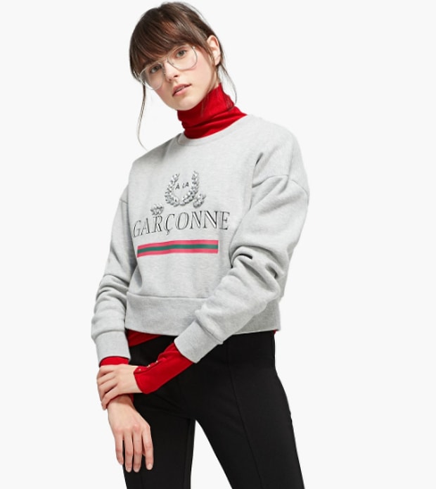 Baskılı ve taşlı sweatshirt